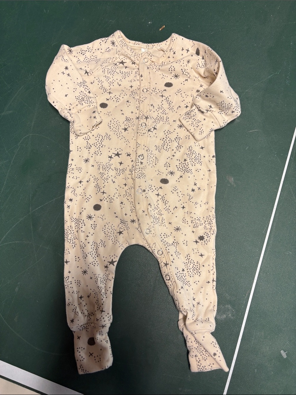 Rylee + Cru Beige Star-Print Baby One-Piece